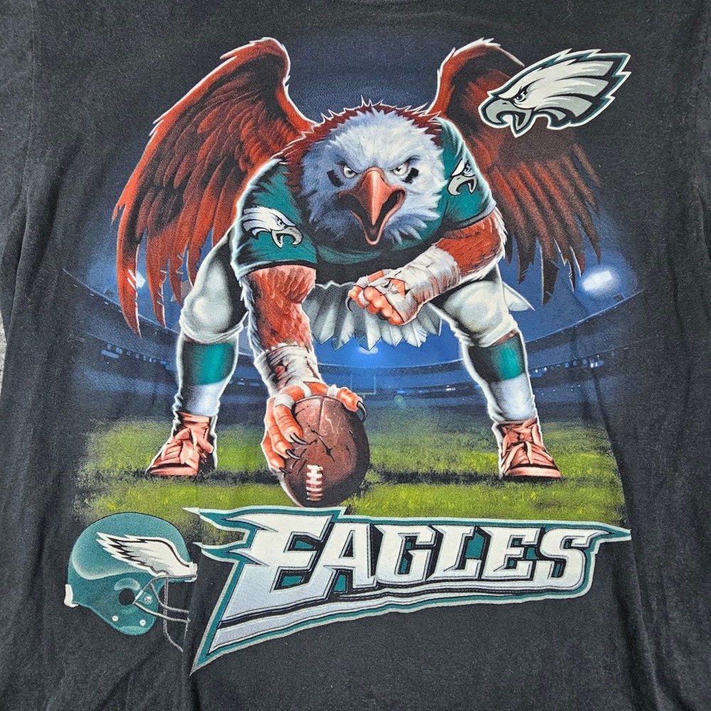 Vtg NFL Philadelphia Eagles Graphic T-Shirt Mens Large Football Eagle Mascot
